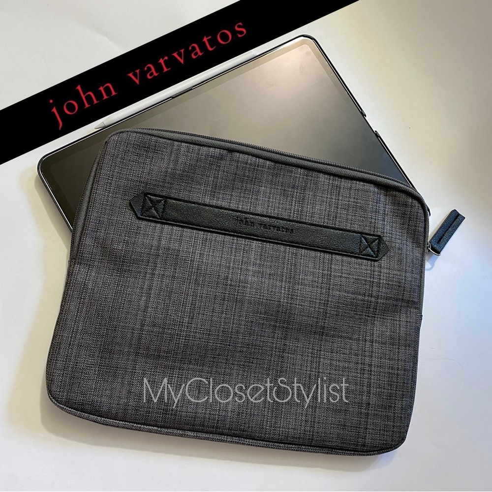 New! JOHN VARVATOS iPad padded Zipper Tech Electronic 12 Case NWT GQ zip sleeve